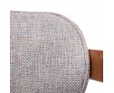 Стул Rich рогожка бежево-голубая с ножками цвета орех в Кургане