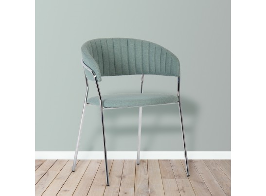Стул Turin светло-зеленая рогожка с хромированными ножками в Кургане