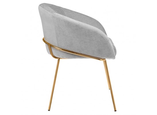 Стул-полукресло Martin серый шенилл с золотыми ножками в Кургане