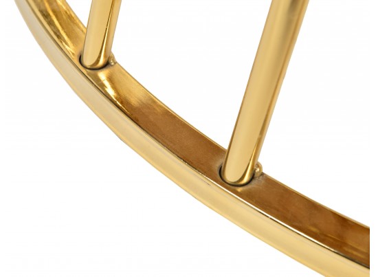 Стол Liverpool диам.100см, керамогранит белый мрамор с золотистыми ножками в Кургане