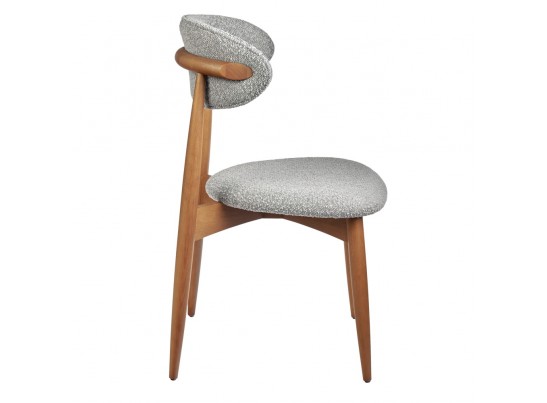 Стул Lucas светло-серый букле с ножками цвета орех в Кургане