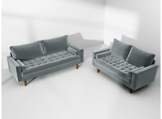 Диван Scott трехместный серо-голубой в Кургане