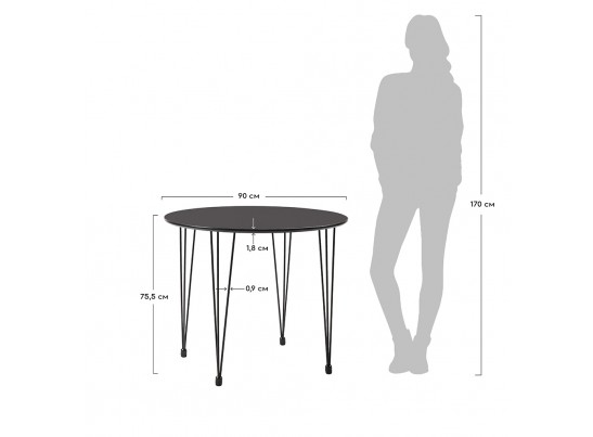 Стол Solution чёрный, 90см в Кургане