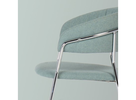 Стул Turin светло-зеленая рогожка с хромированными ножками в Кургане