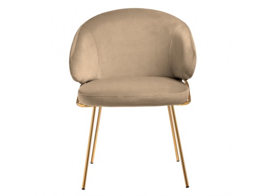 Стул-полукресло Emil бежевый с золотыми ножками в Кургане