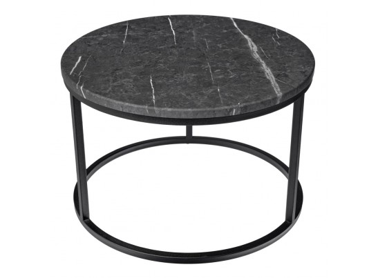 Набор кофейных столиков Tango орех и серый мрамор с чёрными ножками, 2шт в Кургане