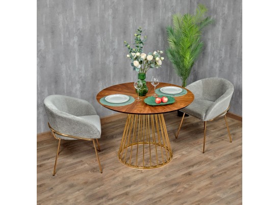 Стул-полукресло Martin серый шенилл с золотыми ножками в Кургане