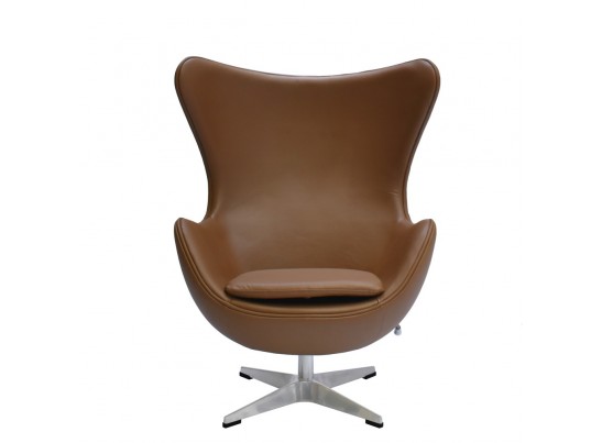 Кресло EGG CHAIR коричневый, натуральная кожа в Кургане