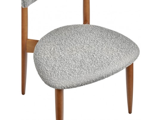 Стул Lucas светло-серый букле с ножками цвета орех в Кургане