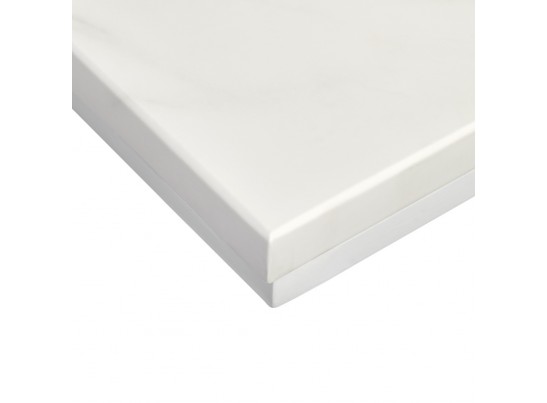 Придиванный столик Loft 50x30см, белый мрамор с белыми ножками в Кургане