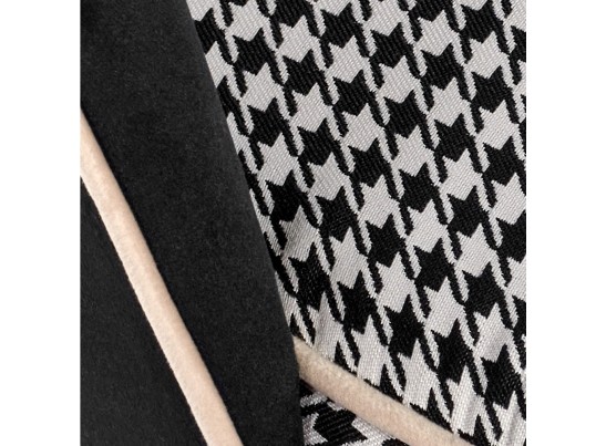 Стул Leo чёрный с жаккардом, с белыми ножками в Кургане