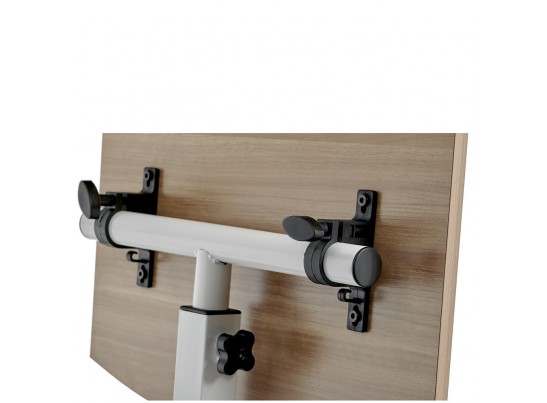 Стол многофункциональный на колёсах, 48x40 см, «РОЛЕТ», 1 ножка, регул.высота, мдф, металл, св. дерево, белый в Кургане