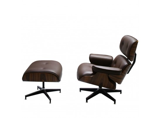 Кресло EAMES LOUNGE CHAIR и оттоманка EAMES LOUNGE CHAIR коричневые в Кургане