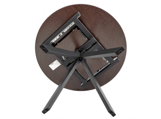 Стол Rudolf круглый раскладной 90-120x90x75см, Бетон слюда, чёрный в Кургане