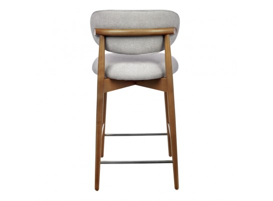 Стул полубарный Lucas 3 серый букле с ножками цвета орех в Кургане