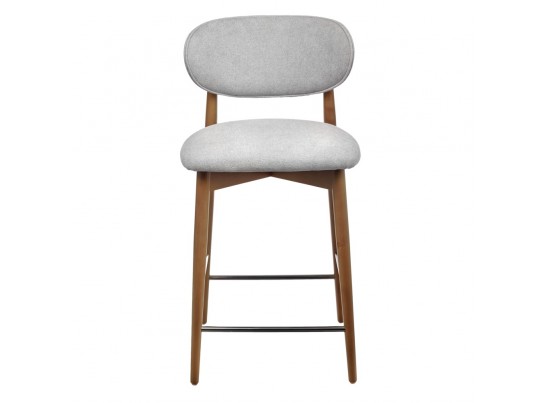 Стул полубарный Lucas 3 серый букле с ножками цвета орех в Кургане