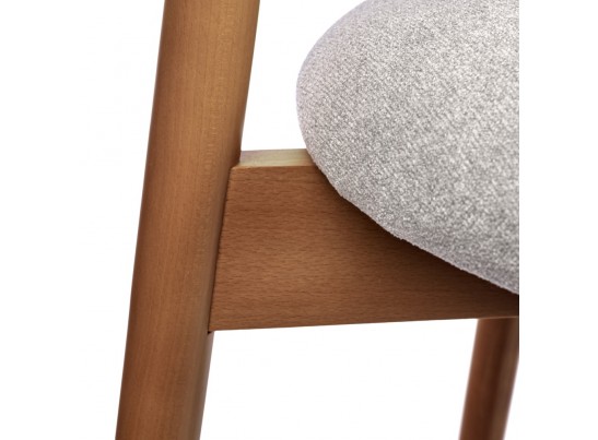 Стул полубарный Lucas 3 серый букле с ножками цвета орех в Кургане