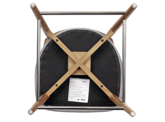 Стул полубарный Lucas 3 серый букле с ножками цвета орех в Кургане