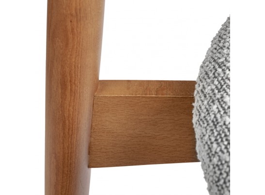 Стул Lucas светло-серый букле с ножками цвета орех в Кургане