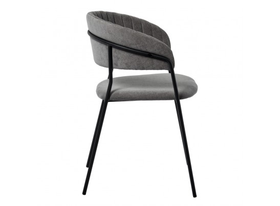 Комплект из 4-х стульев Turin серый вельвет с чёрными ножками в Кургане