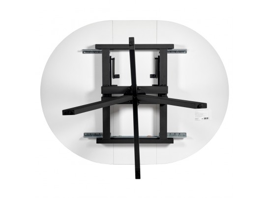 Стол Rudolf круглый раскладной 100-130x100x75см, белый мрамор, чёрный в Кургане