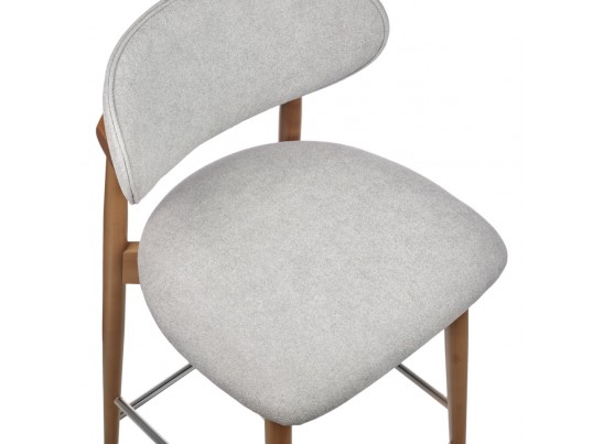 Стул полубарный Lucas 3 серый букле с ножками цвета орех в Кургане