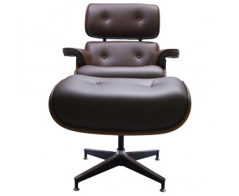 Кресло EAMES LOUNGE CHAIR и оттоманка EAMES LOUNGE CHAIR коричневые