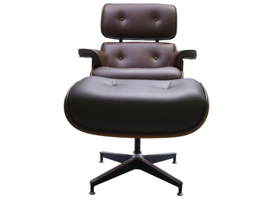 Кресло EAMES LOUNGE CHAIR и оттоманка EAMES LOUNGE CHAIR коричневые в Кургане