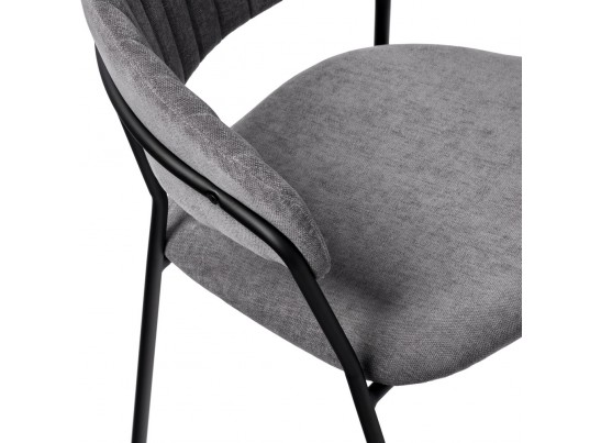 Комплект из 4-х стульев Turin серый вельвет с чёрными ножками в Кургане