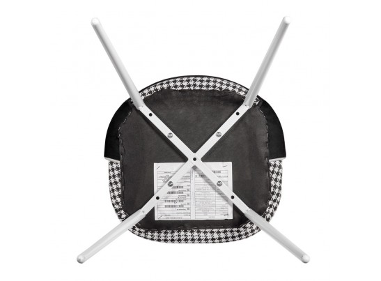 Стул Leo чёрный с жаккардом, с белыми ножками в Кургане