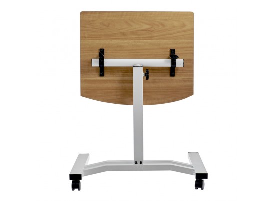 Стол многофункциональный на колёсах, 48x40 см, «РОЛЕТ», 1 ножка, регул.высота, мдф, металл, св. дерево, белый в Кургане