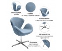 Кресло SWAN CHAIR серый, искусственная замша в Кургане