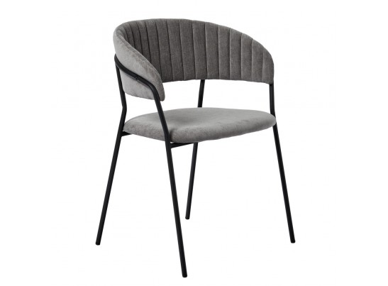 Комплект из 4-х стульев Turin серый вельвет с чёрными ножками в Кургане