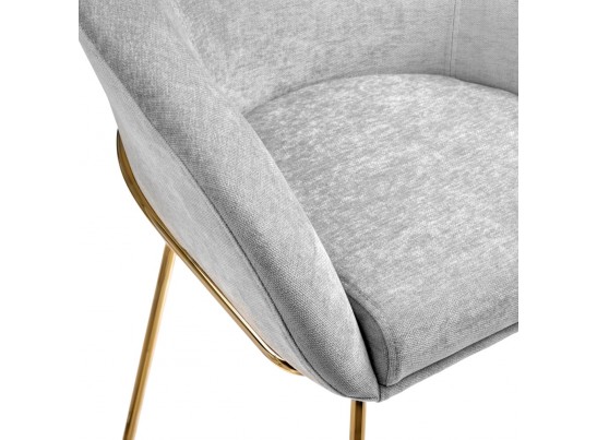 Стул-полукресло Martin серый шенилл с золотыми ножками в Кургане