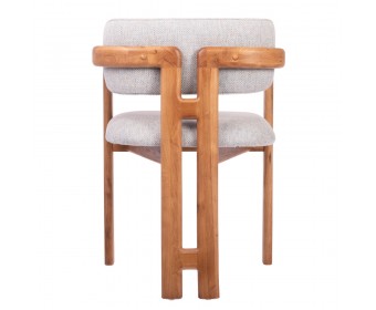 Стул Rich рогожка бежево-голубая с ножками цвета орех