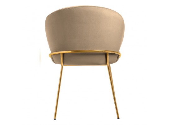 Стул-полукресло Emil бежевый с золотыми ножками в Кургане