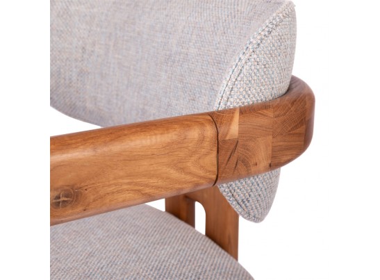 Стул Rich рогожка бежево-голубая с ножками цвета орех в Кургане