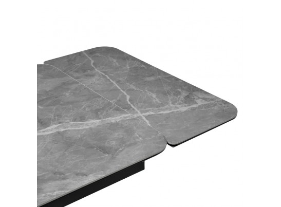 Стол Arthur раскладной 120-184x80x75см, керамогранит серый мрамор Greys Grey, чёрный в Кургане