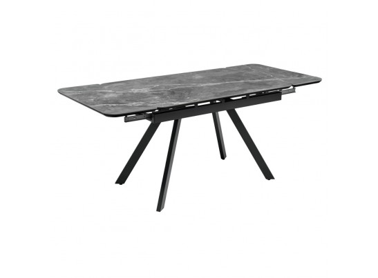 Стол Arthur раскладной 120-184x80x75см, керамогранит серый мрамор Greys Grey, чёрный в Кургане