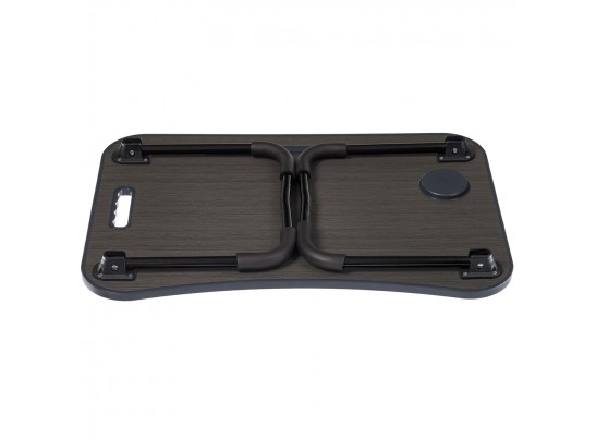 Стол складной с подстаканником «ЛАЙТ», 59,5x39,5x26,4см, мдф, металл, темн. дерево, чёрный в Кургане