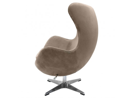 Кресло EGG CHAIR латте, искусственная замша в Кургане