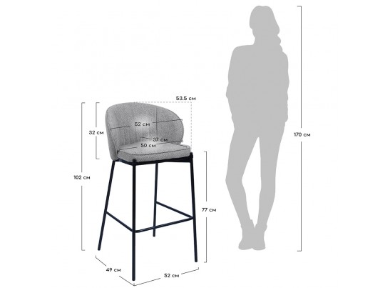 Стул полубарный Milan латте в Кургане