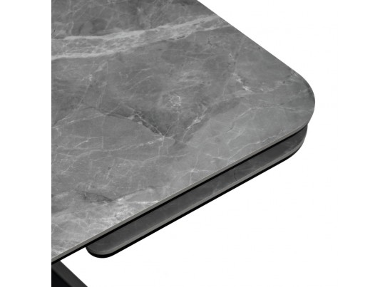 Стол Arthur раскладной 120-184x80x75см, керамогранит серый мрамор Greys Grey, чёрный в Кургане