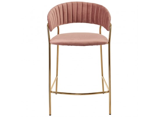 Комплект из 2-х стульев полубарных Turin пудровый с золотыми ножками в Кургане