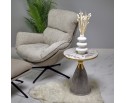 Кофейный столик Secret диам.40см x 54см, серый мрамор, металл, керамика в Кургане