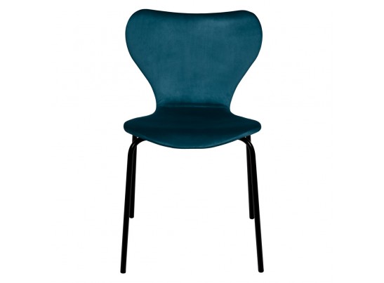 Стул Seven Style тёмно-бирюзовый велюр с чёрными ножками в Кургане