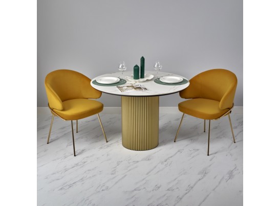 Стол Aura D110, керамогранит Ravena Natural, золотой в Кургане