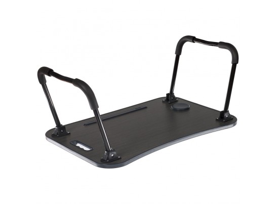 Стол складной с подстаканником «ЛАЙТ», 59,5x39,5x26,4см, мдф, металл, темн. дерево, чёрный в Кургане