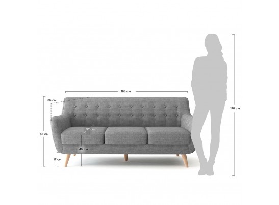 Диван Picasso трехместный горчичный в Кургане