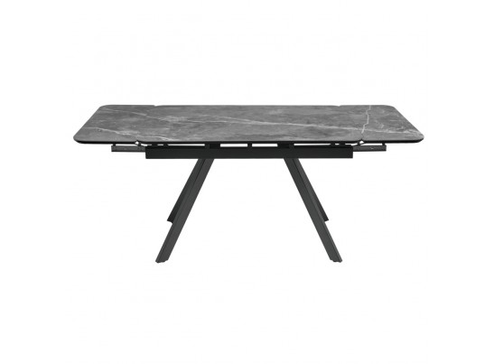 Стол Arthur раскладной 120-184x80x75см, керамогранит серый мрамор Greys Grey, чёрный в Кургане